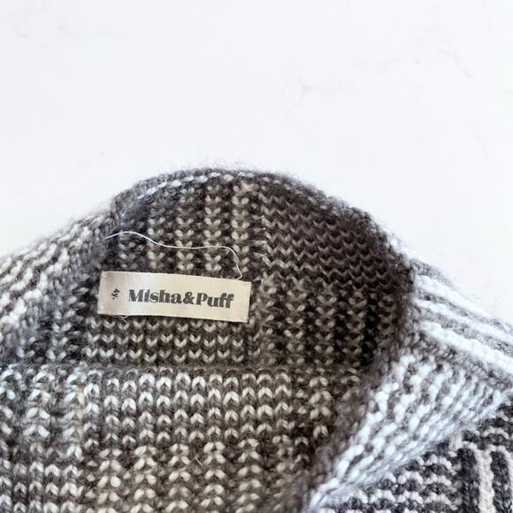 Misha & Puff Illusion Funnel Neck Sweater Grey & White size 4 - Picture 4 of 6